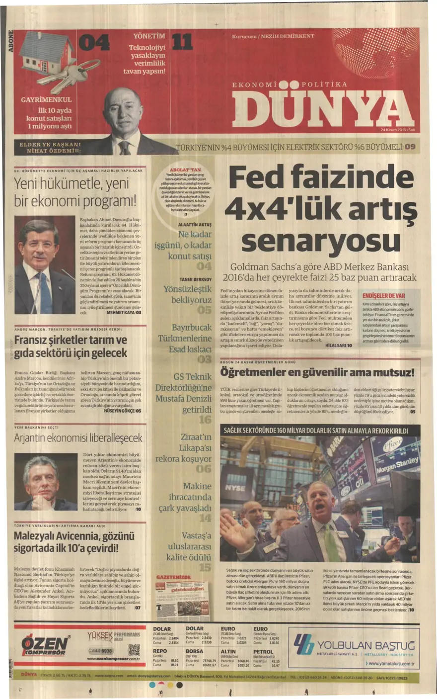 Günün gazete manşetleri - 24 Kasım 2015 18