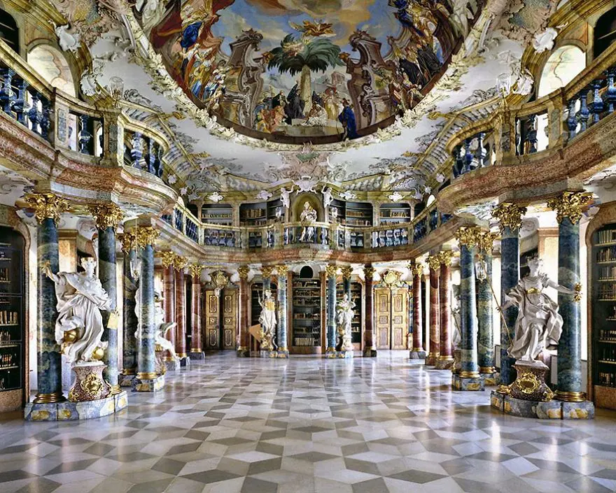 Wiblingen Abbey Kütüphanesi, Wiblingen, Almanya 8
