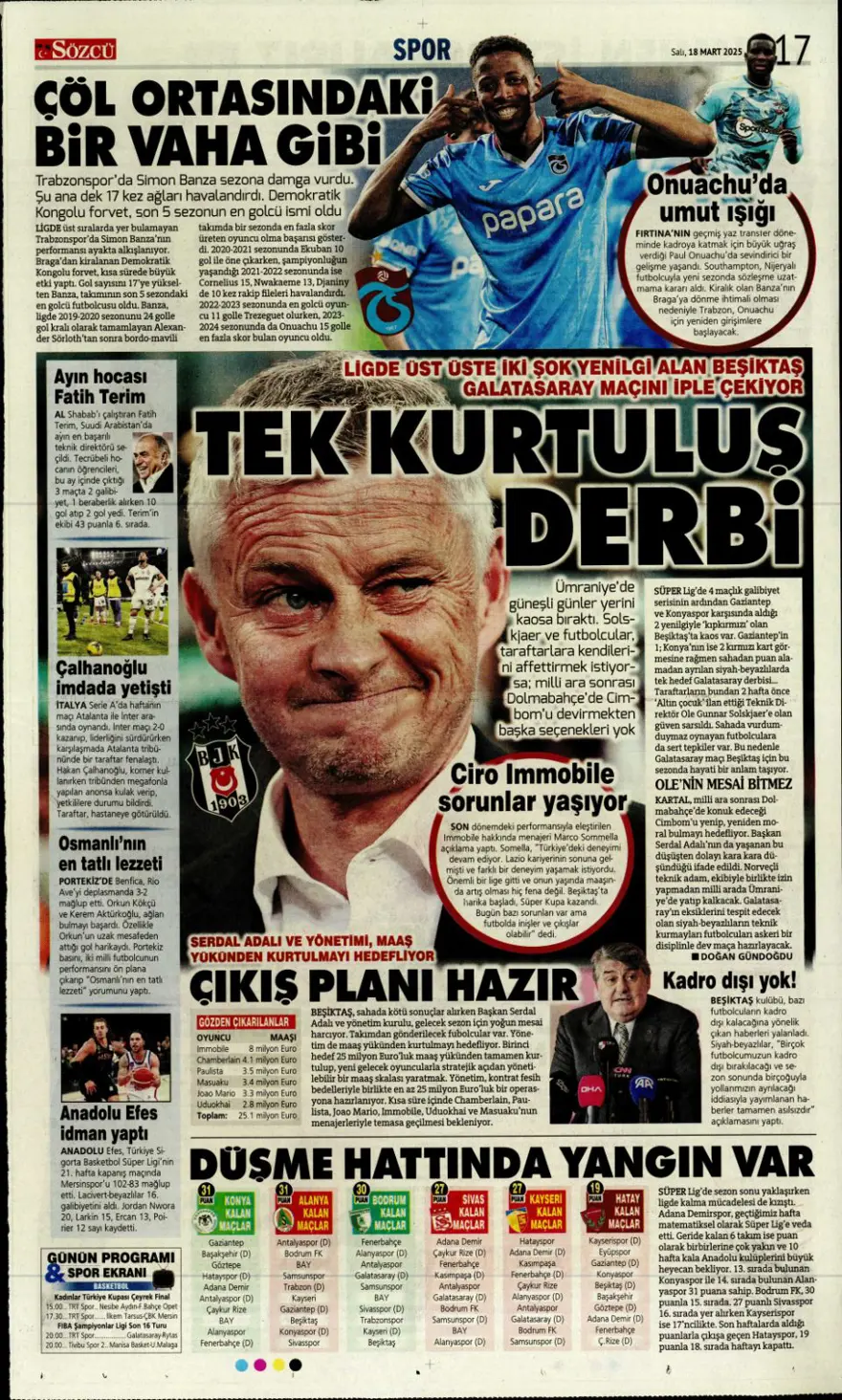 "Osimhen için iki seçenek var" (18 Mart 2025 spor manşetleri) 16