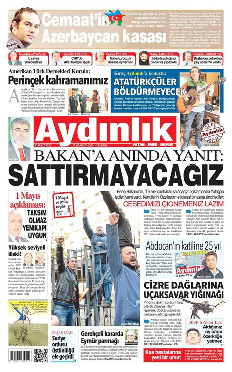 Günün gazete manşetleri - 15 Nisan 2014 17 Günün gazete manşetleri - 15 Nisan 2014 17