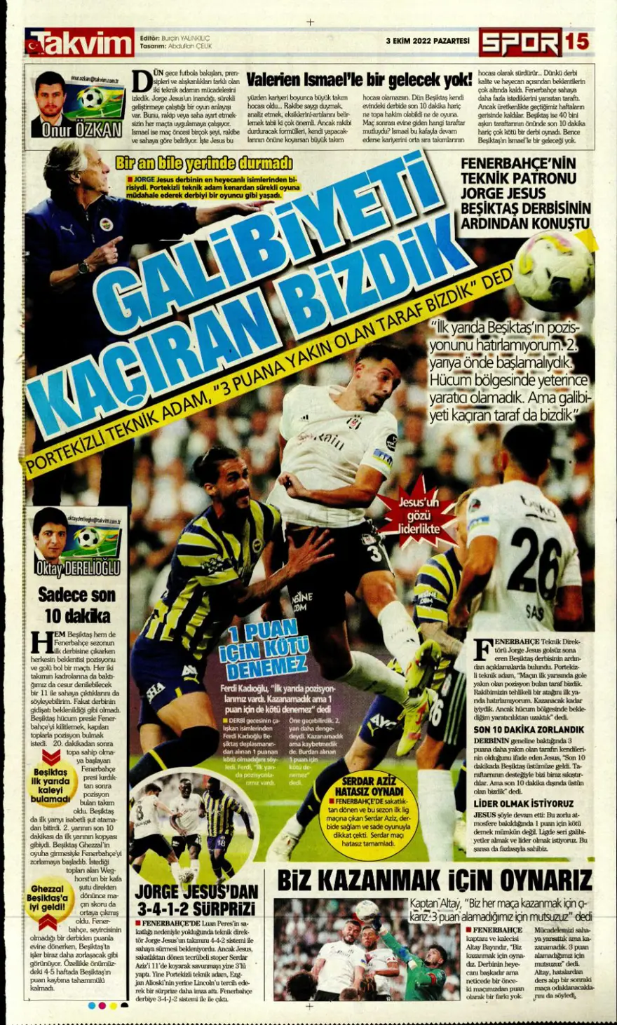 Günün spor manşetleri (3 Ekim 2022) 16