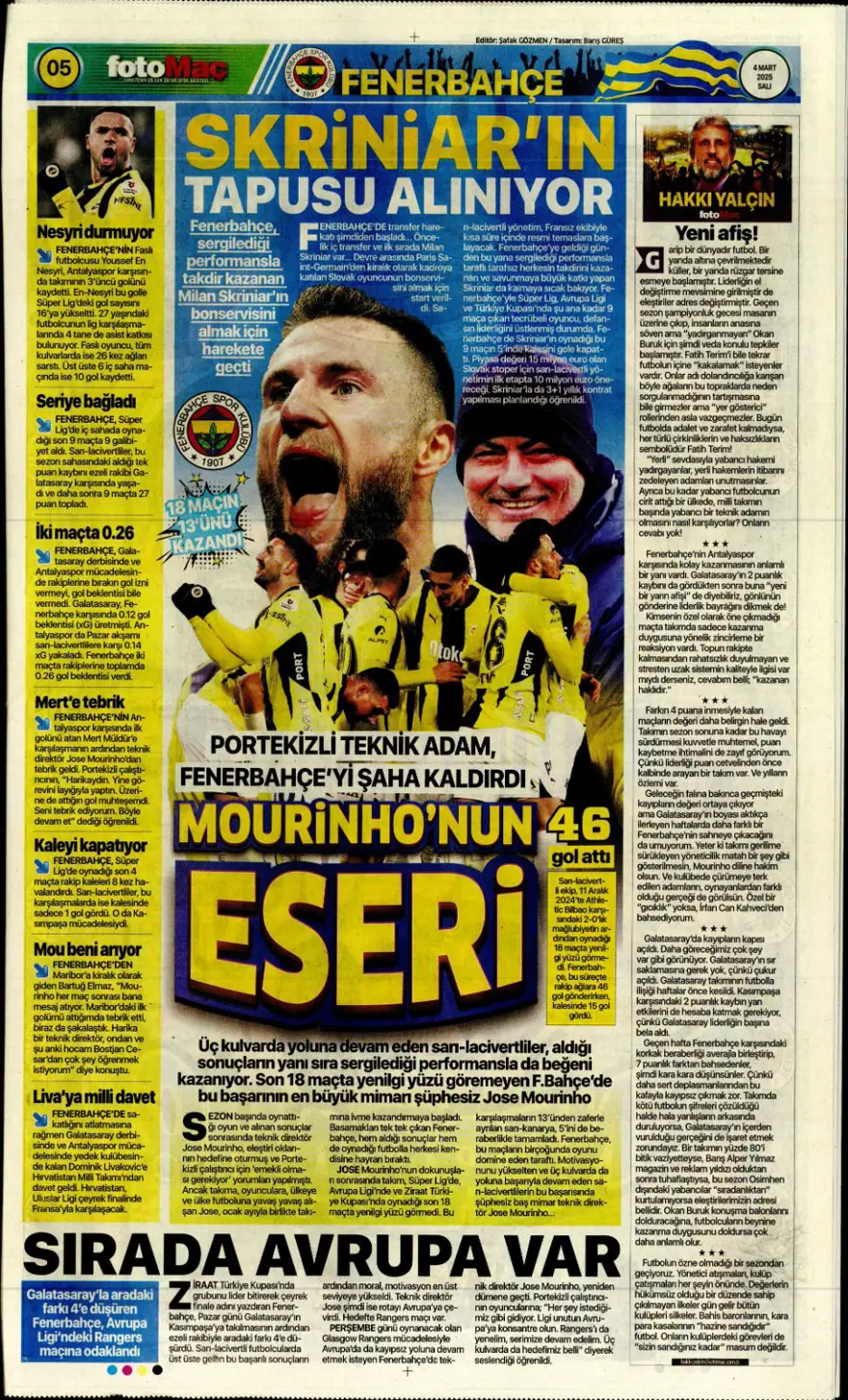 "Hedefte Buruk var" (4 Mart 2025 spor manşetleri) 17