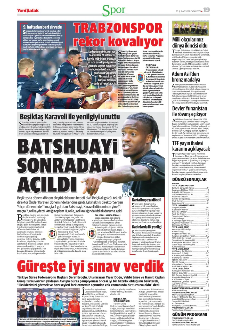 Günün spor manşetleri (28 Şubat 2022) 20