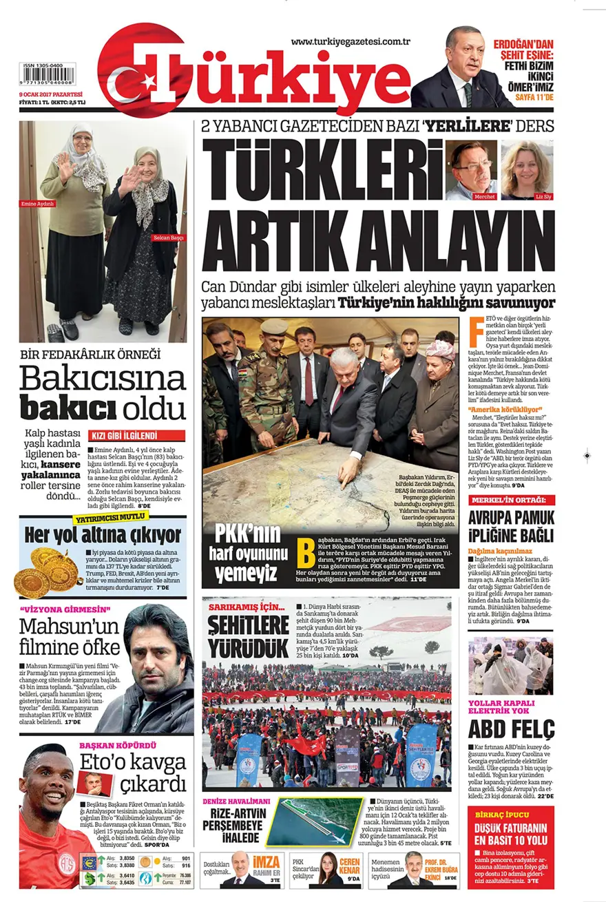 Günün gazete manşetleri - 9 Ocak 2017 5