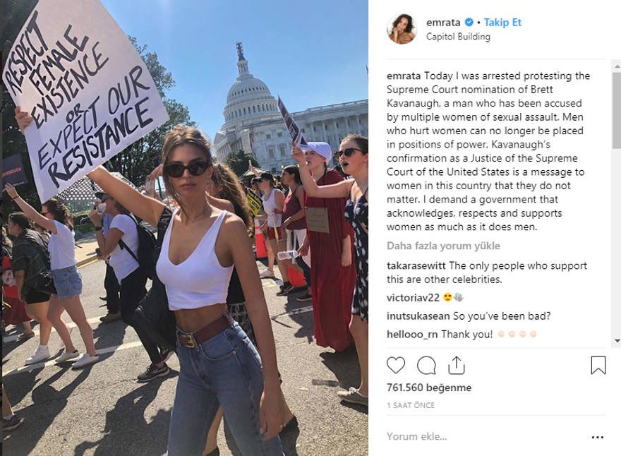 Kavanaugh'u protesto eden Amy Schumer ve Emily Ratajkowski tutuklandı 5