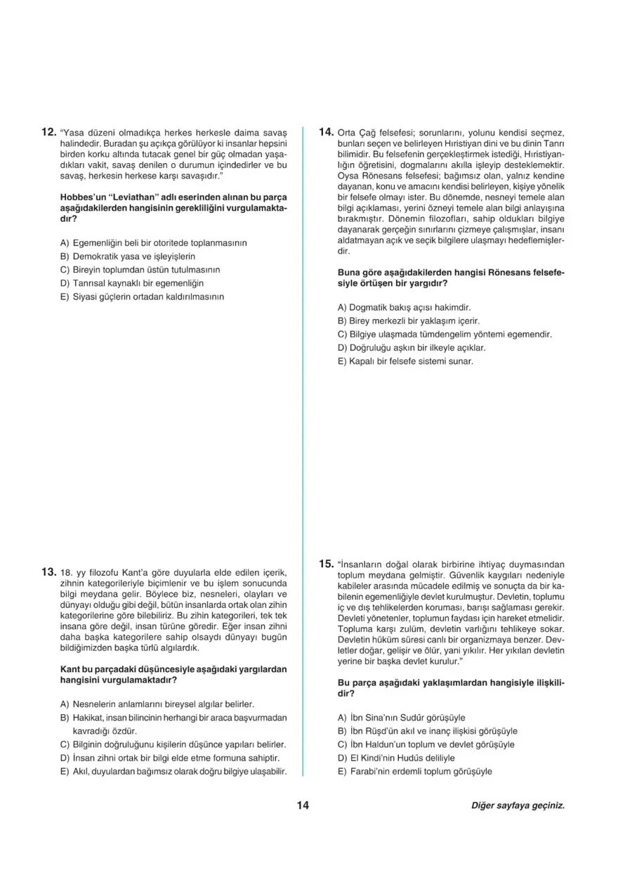 Uğur Okulları TYT -1 deneme sınavı 13