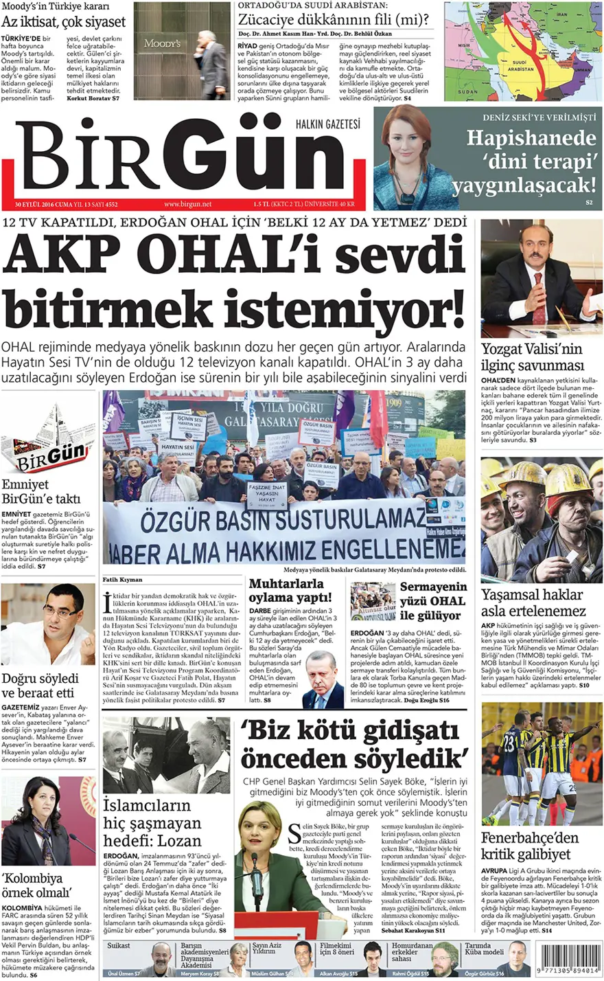 Günün gazete manşetleri - 30 Eylül 2016 12
