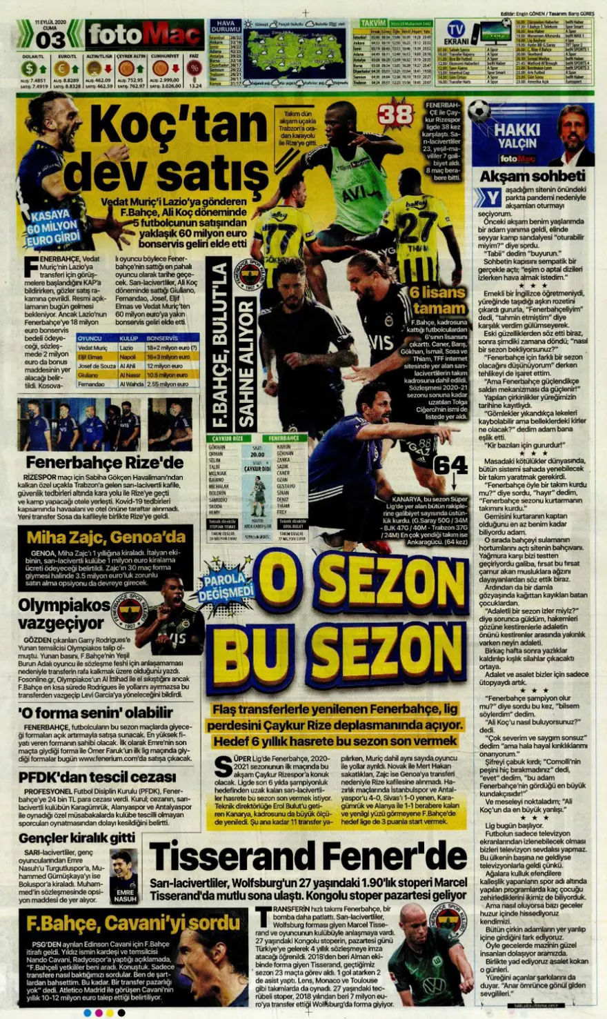 Günün spor manşetleri (11 Eylül 2020) 2