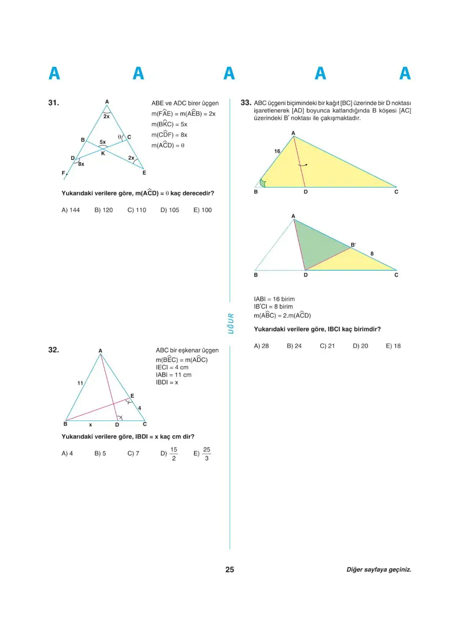 Uğur Okulları YKS - TYT deneme sınavı 24