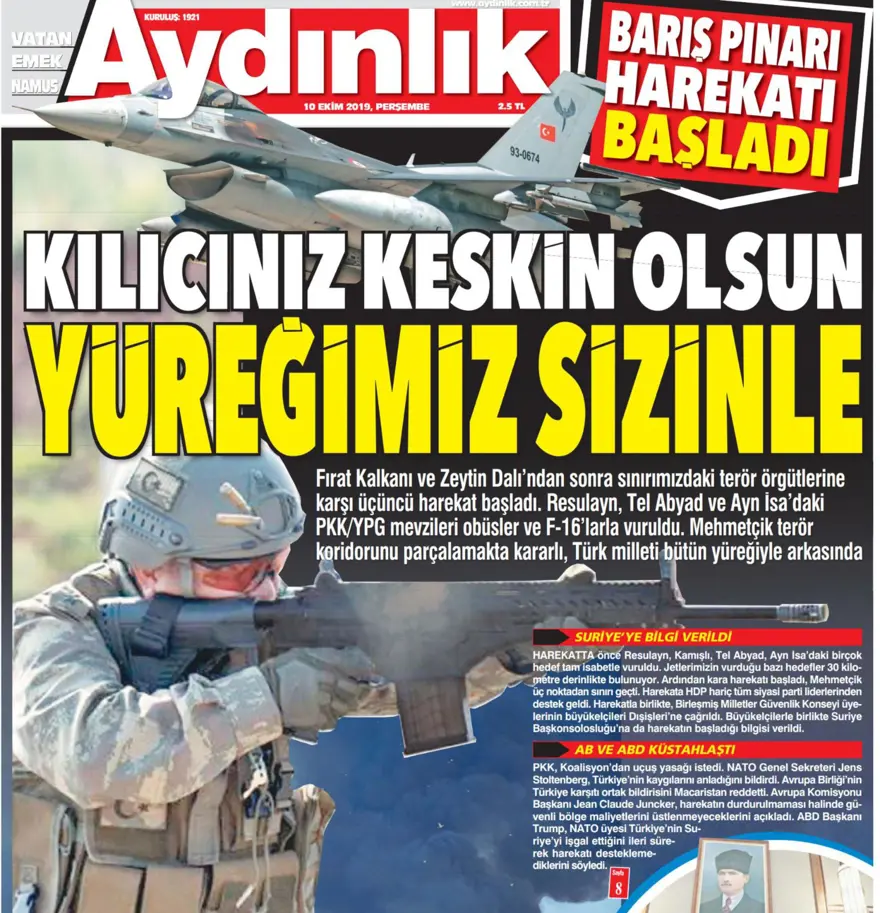 Barış Pınarı Harekatı manşetlerde 11