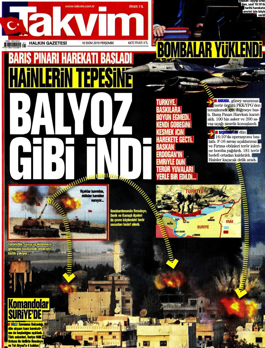 Barış Pınarı Harekatı manşetlerde 4