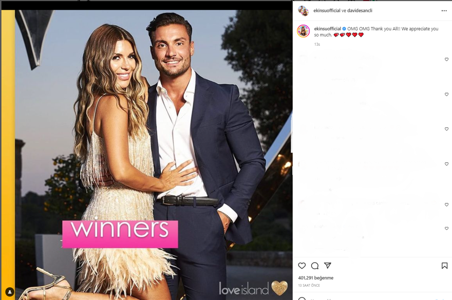 "Love Island" yarışmasını kazanan Ekin-Su Cülcüloğlu'na milyonluk teklifler 1
