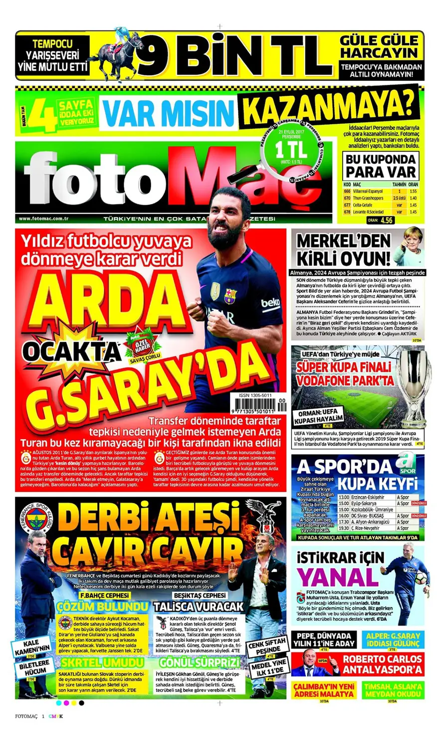 Günün spor gazeteleri (21 Eylül 2017) 6