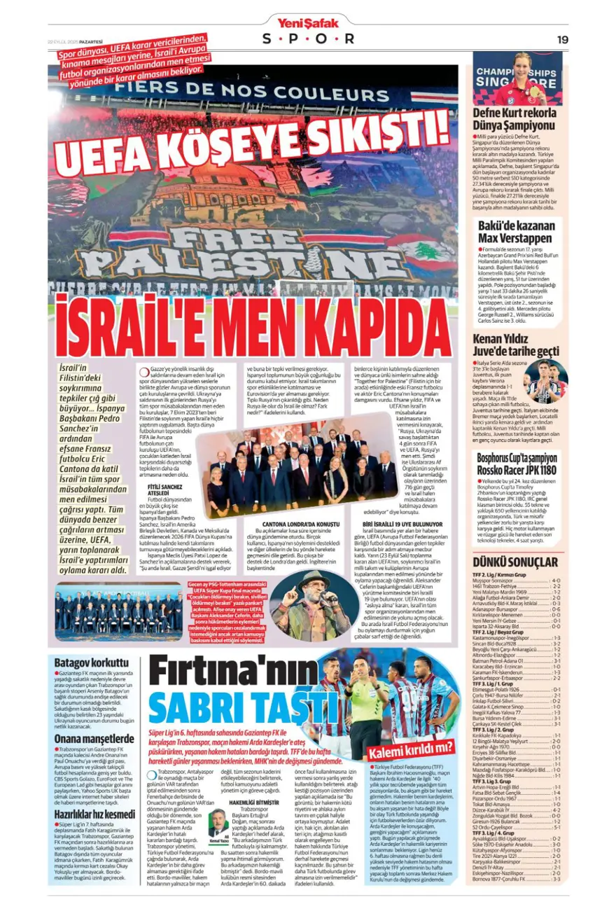 "Başkanı değişti, kaderi değişmedi" (22 Eylül spor manşetleri) 31