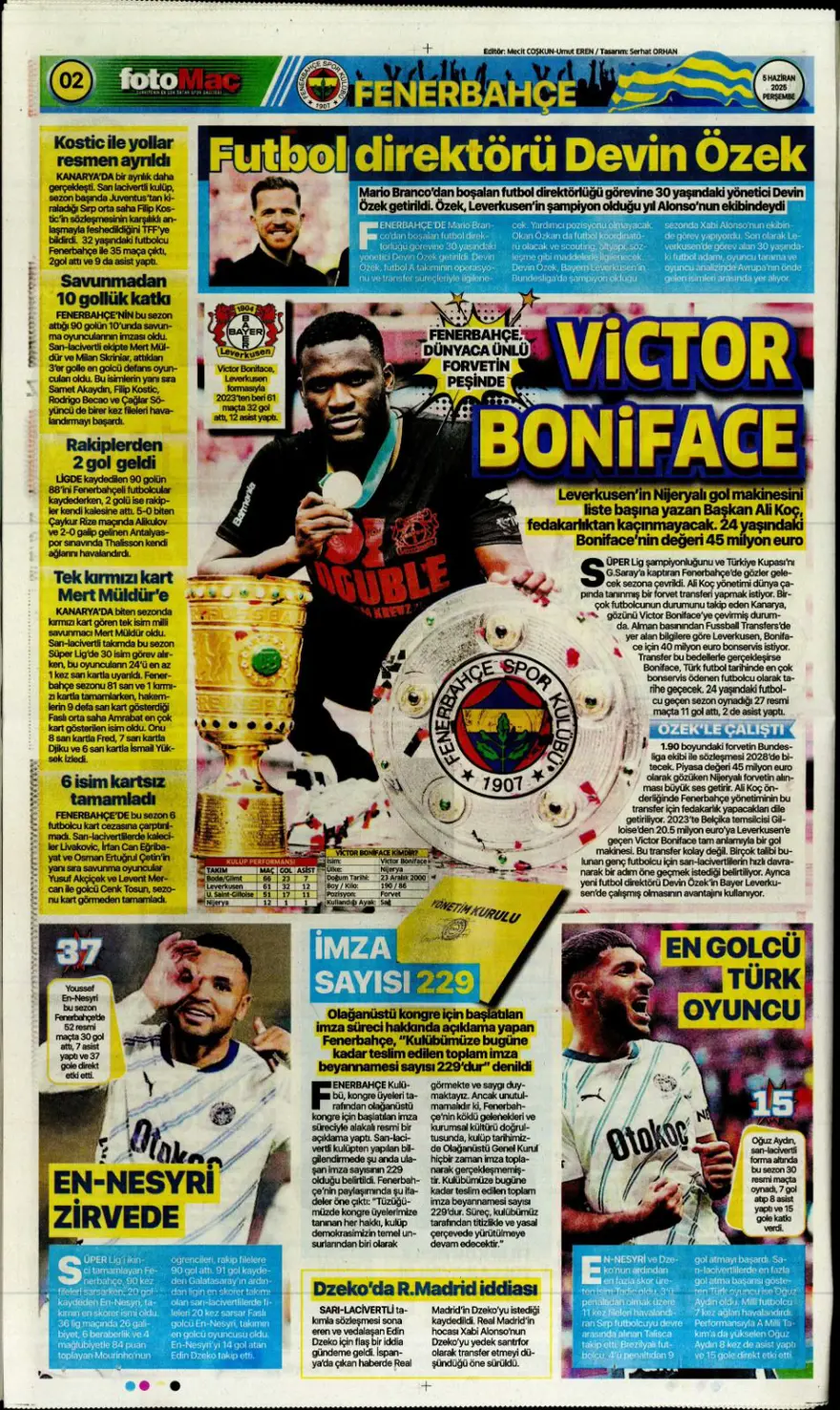 Transferin gündemi Sane (5 Haziran 2025 spor manşetleri) 4