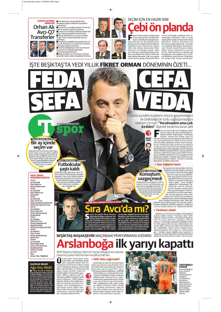 Günün spor manşetleri (25 Eylül 2019) 20