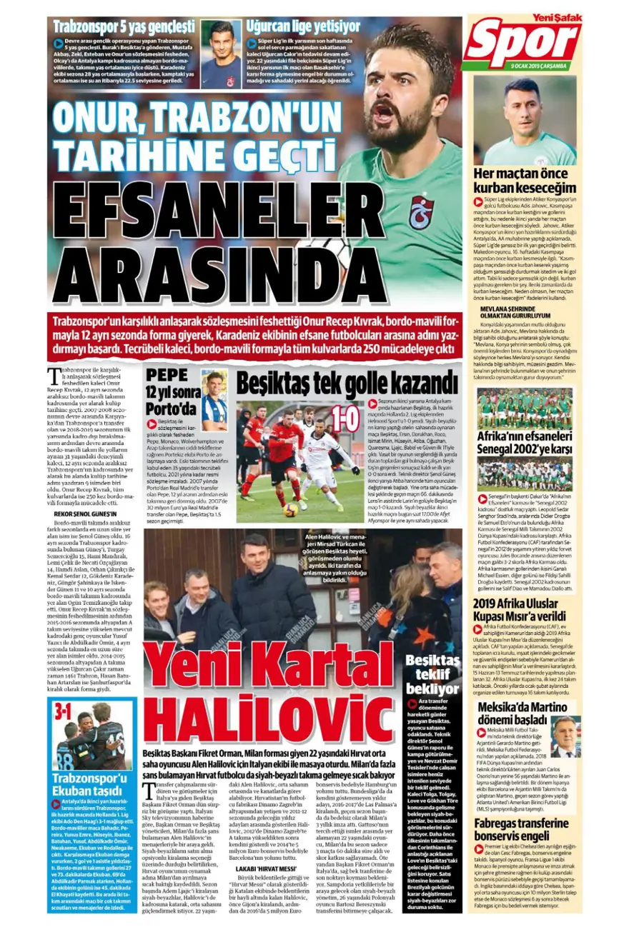 Günün spor manşetleri (09 Ocak 2019) 17