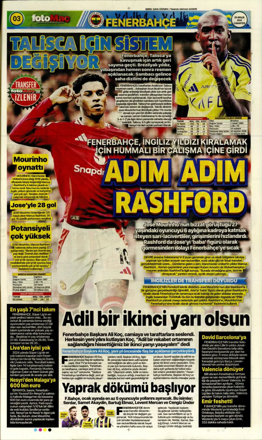 "Richarlison bombası" (28 Aralık 2024 spor manşetleri) 4 "Richarlison bombası" (28 Aralık 2024 spor manşetleri) 4