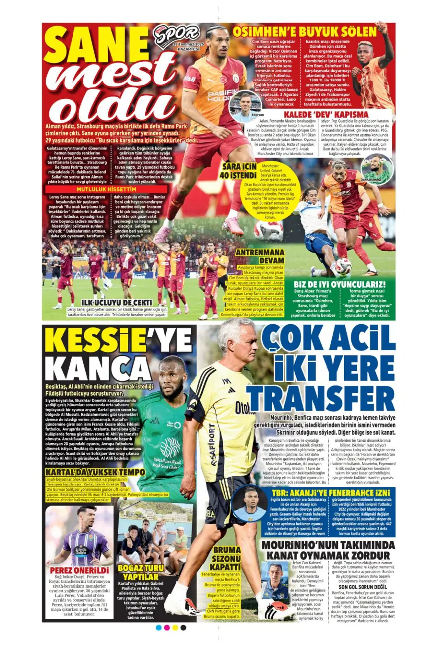 "Son dokunuşu ben yapamam" (28 Temmuz 2025 spor manşetleri) 11 "Son dokunuşu ben yapamam" (28 Temmuz 2025 spor manşetleri) 11