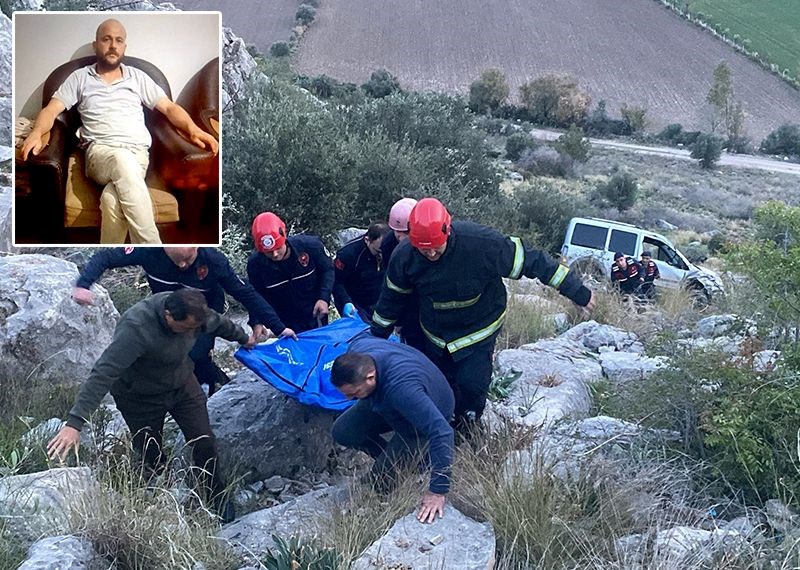Adana'da feci kaza: Otomobil uçurumdan yuvarlandı