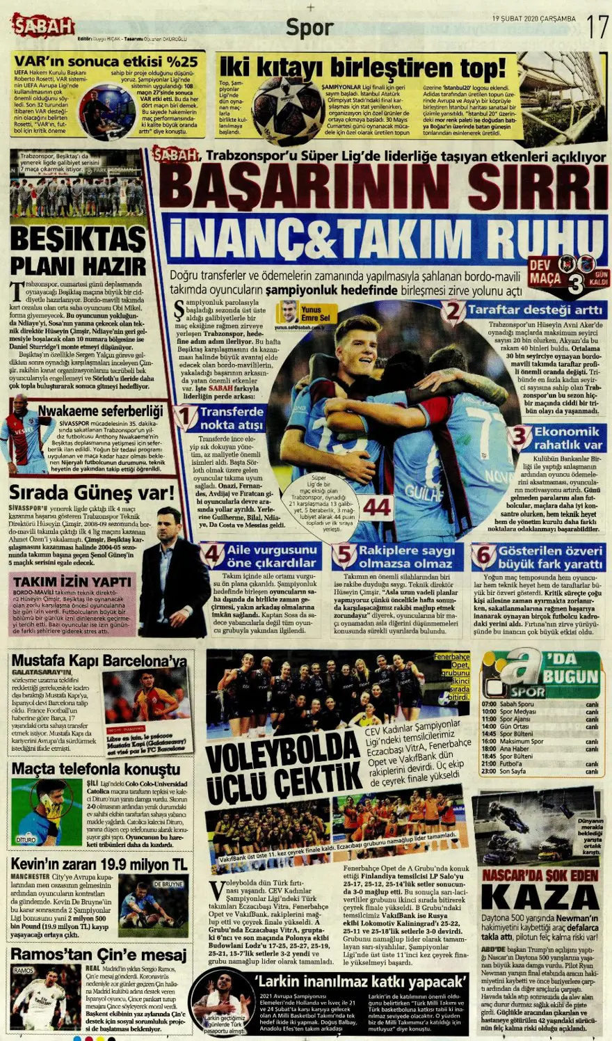 Günün spor gazeteleri (19 Şubat 2020) 6