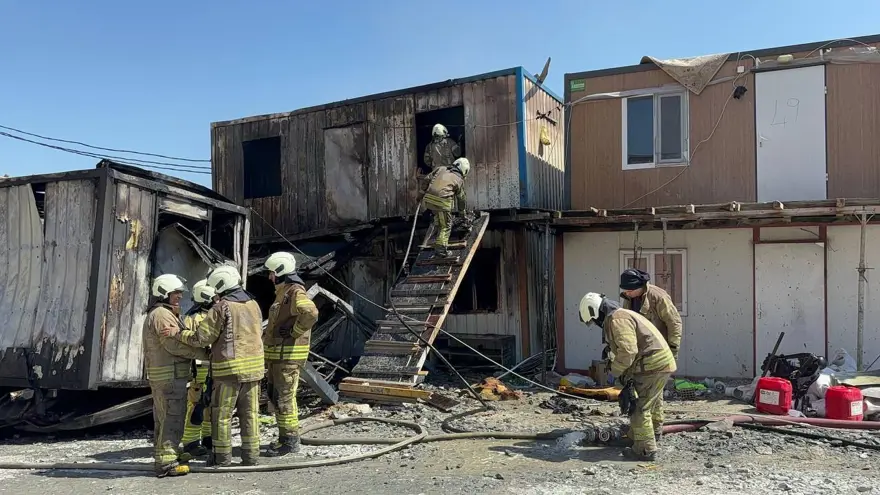 İşçilerin kaldığı konteynerde yangın 2