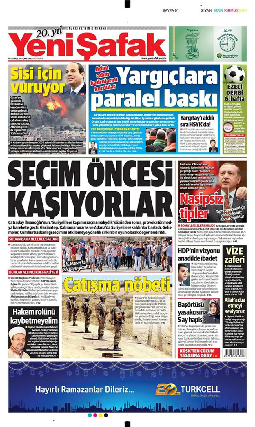 Günün gazete manşetleri - 16 Temmuz 2014 6 Günün gazete manşetleri - 16 Temmuz 2014 6