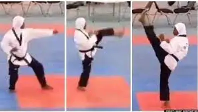 8 aylık hamile tekvandocu altın madalya kazandı