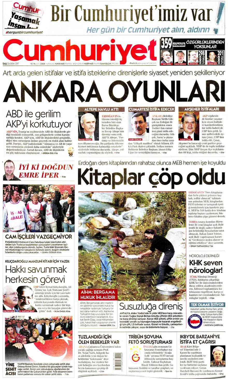 Günün gazete manşetleri - 24 Ekim 2017 11