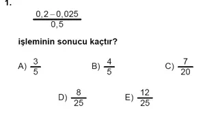 YGS Matematik soruları ve yanıtları