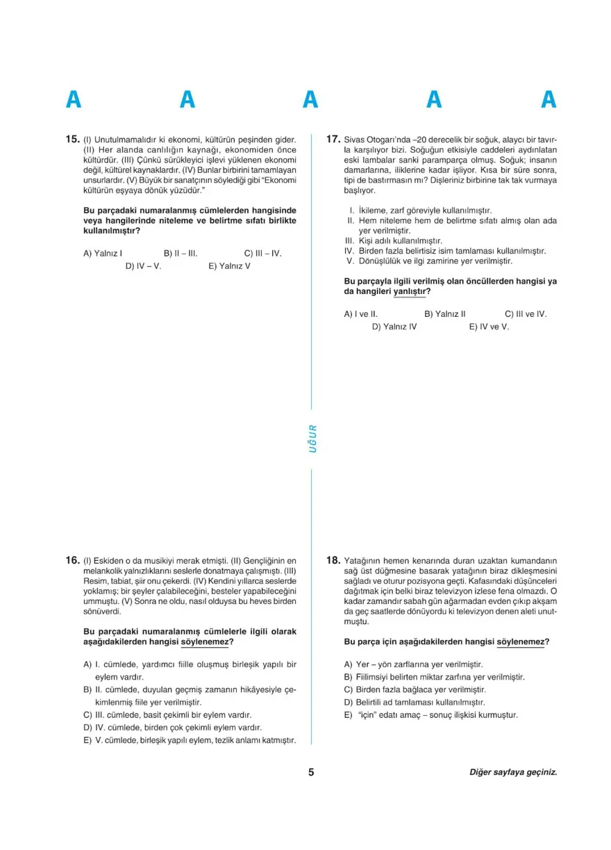 YKS - TYT deneme sınavı 4
