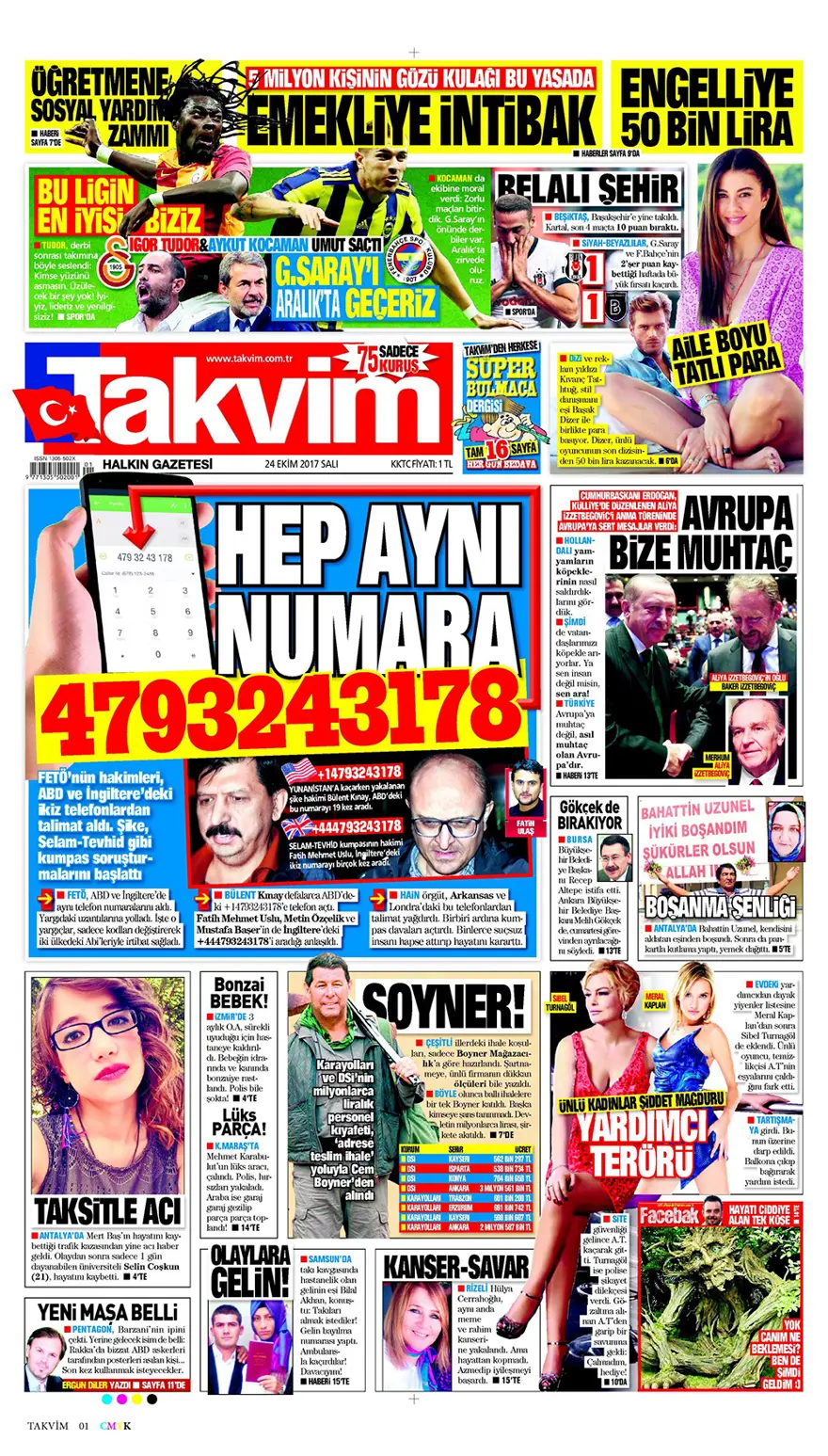 Günün gazete manşetleri - 24 Ekim 2017 6
