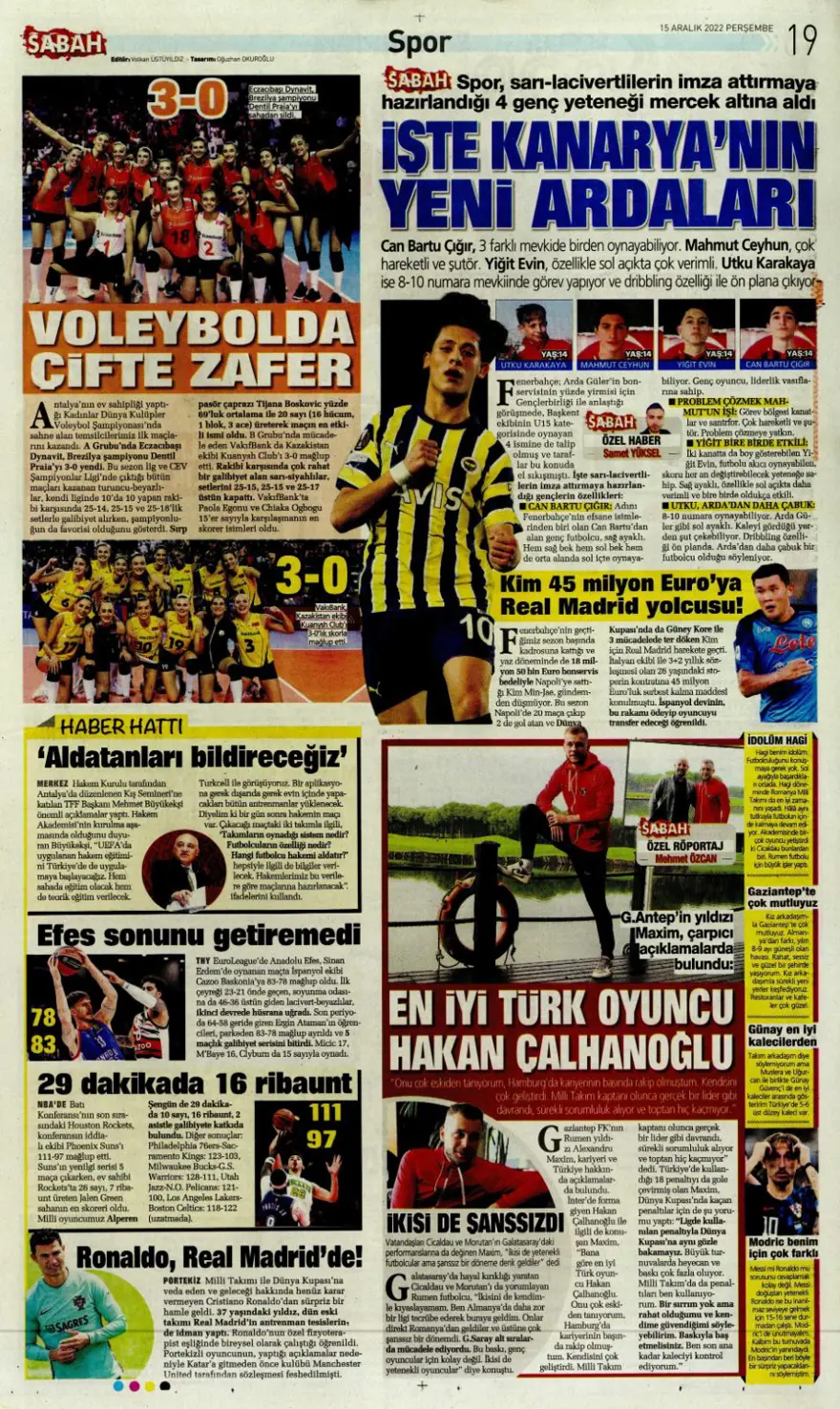 Günün spor manşetleri (15 Aralık 2022) 7 Günün spor manşetleri (15 Aralık 2022) 7