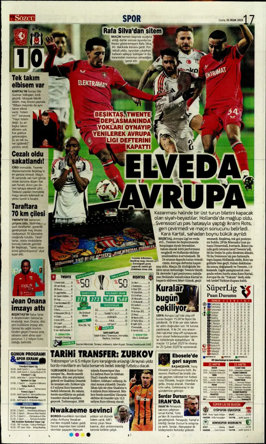 "İki play-off, bir off" (31 Ocak 2025 spor manşetleri) 29 "İki play-off, bir off" (31 Ocak 2025 spor manşetleri) 29