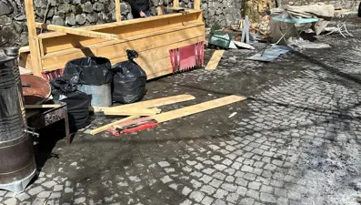Sümela Manastırı çevresindeki seyyar tezgahlar kaldırıldı