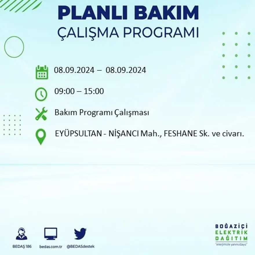 Bu ilçelerde oturanlar dikkat! 8 saat elektrik kesintisi yaşanacak: Elektrikler ne zaman gelecek? (8 Eylül BEDAŞ kesinti programı) 17
