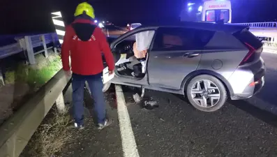 Havran'da otomobil ile motosiklet çarpıştı: 1 yaralı