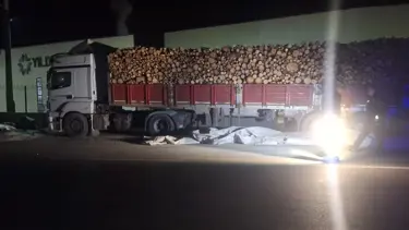 Brandayı toplayan TIR sürücüsüne otomobil çarptı