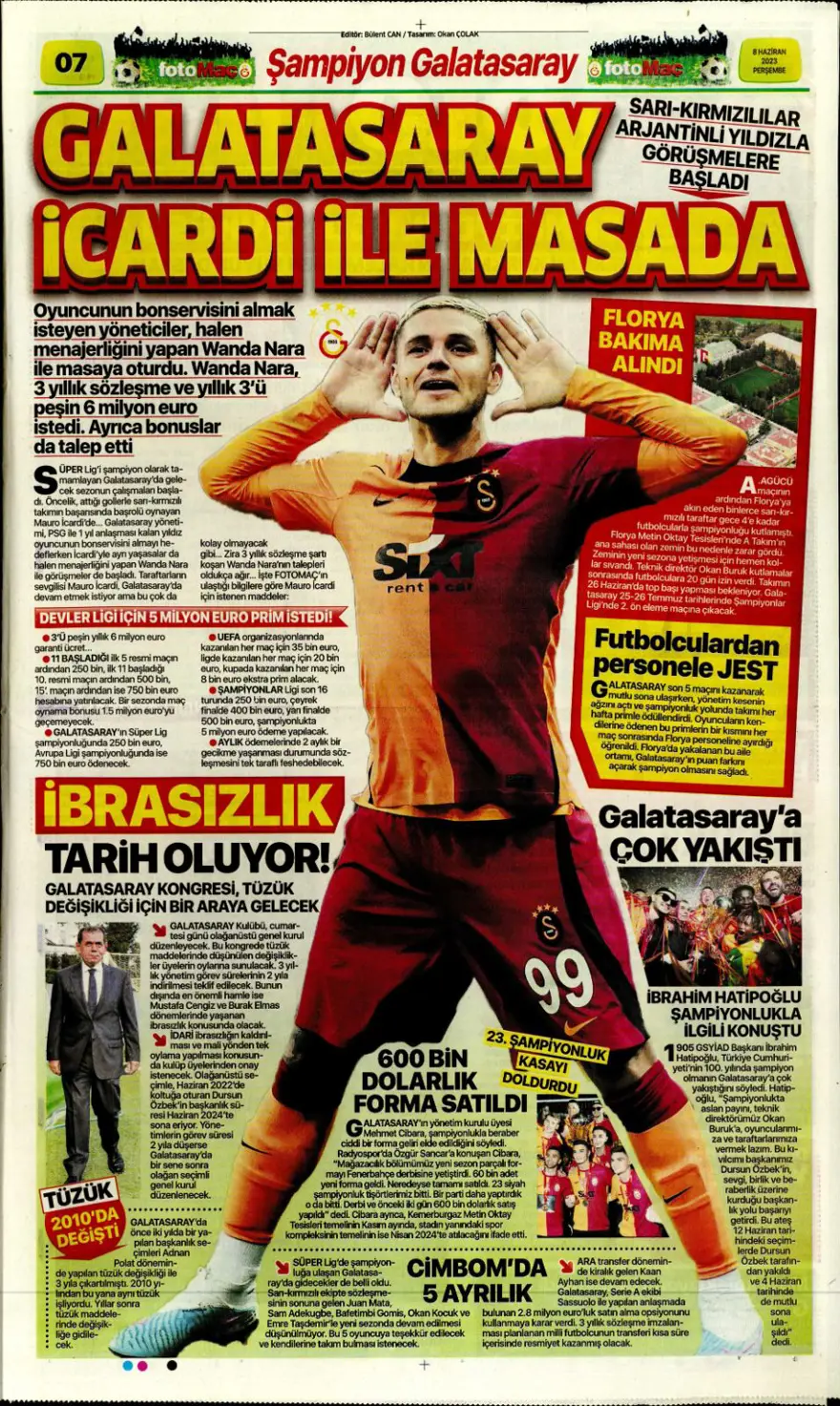Günün spor manşetleri (8 Haziran 2023) 5