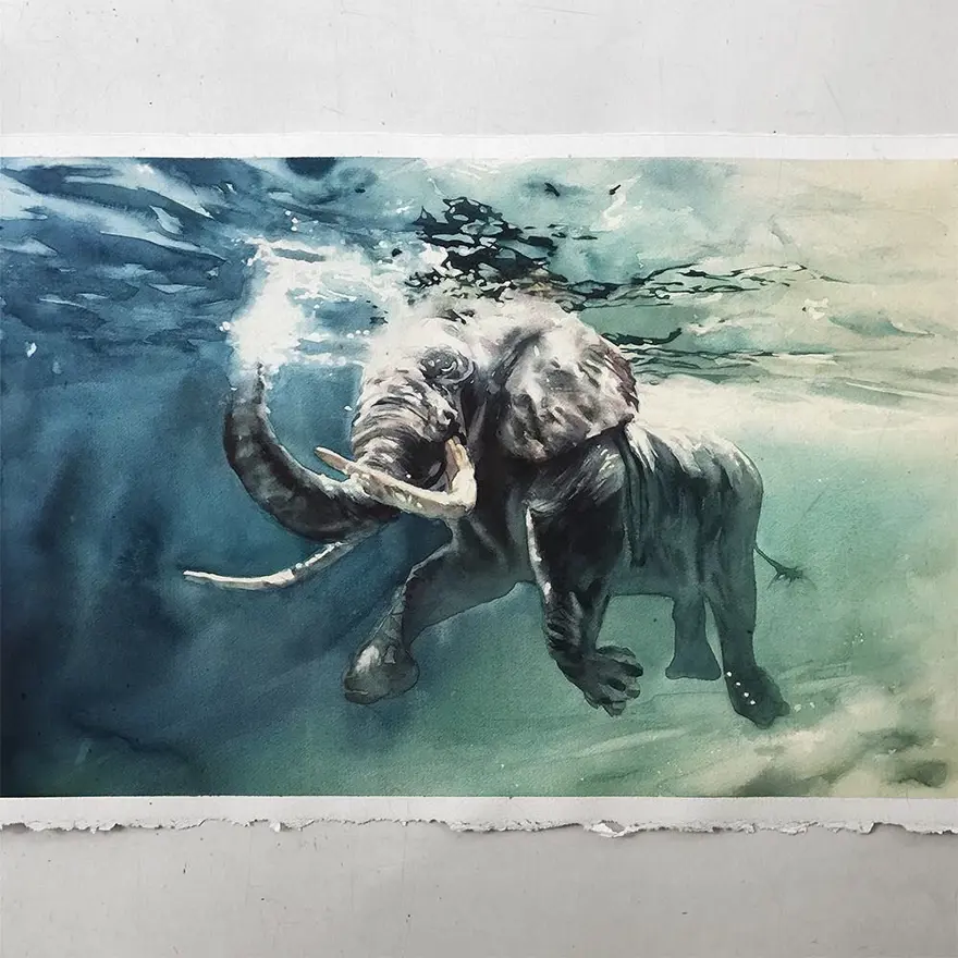 Gerçek gibi görünen sulu boya resimler 13