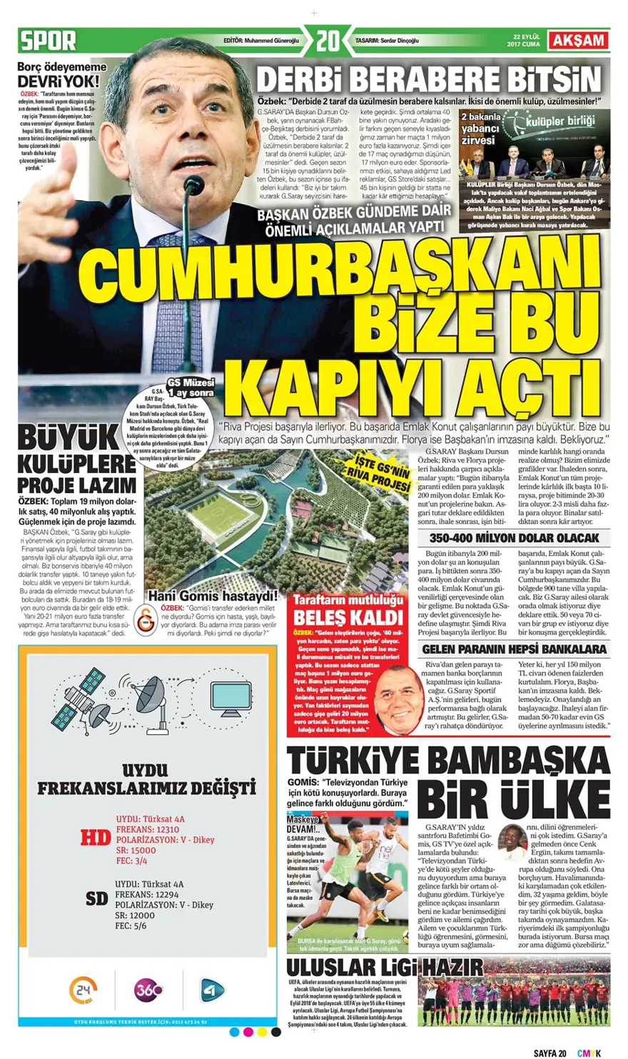 Günün spor gazeteleri (22 Eylül 2017) 16