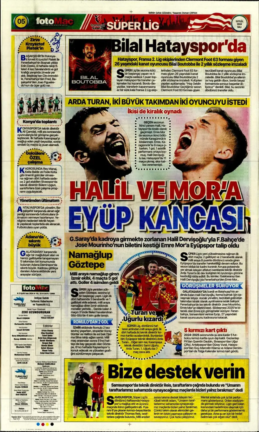 "100 milyon euroluk golcü" (3 Eylül 2024 spor manşetleri) 17