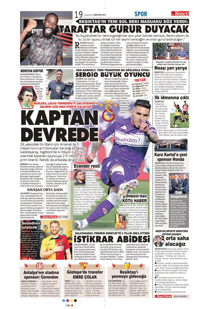 Günün spor manşetleri (3 Ağustos 2022) 11