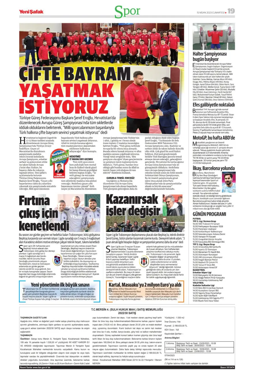 Günün spor manşetleri (15 Nisan 2023) 16