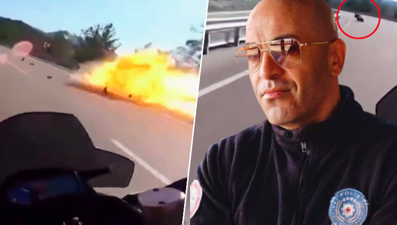 En acı kayıt: Yunus polisi Cuma’nın kaza anını arkadaşınınkask kamerası kaydetti