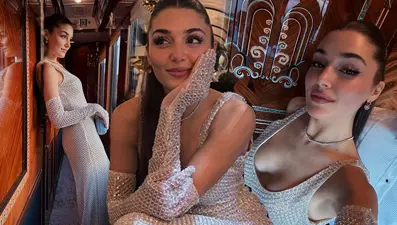 Hande Erçel'in romantik tren yolculuğu