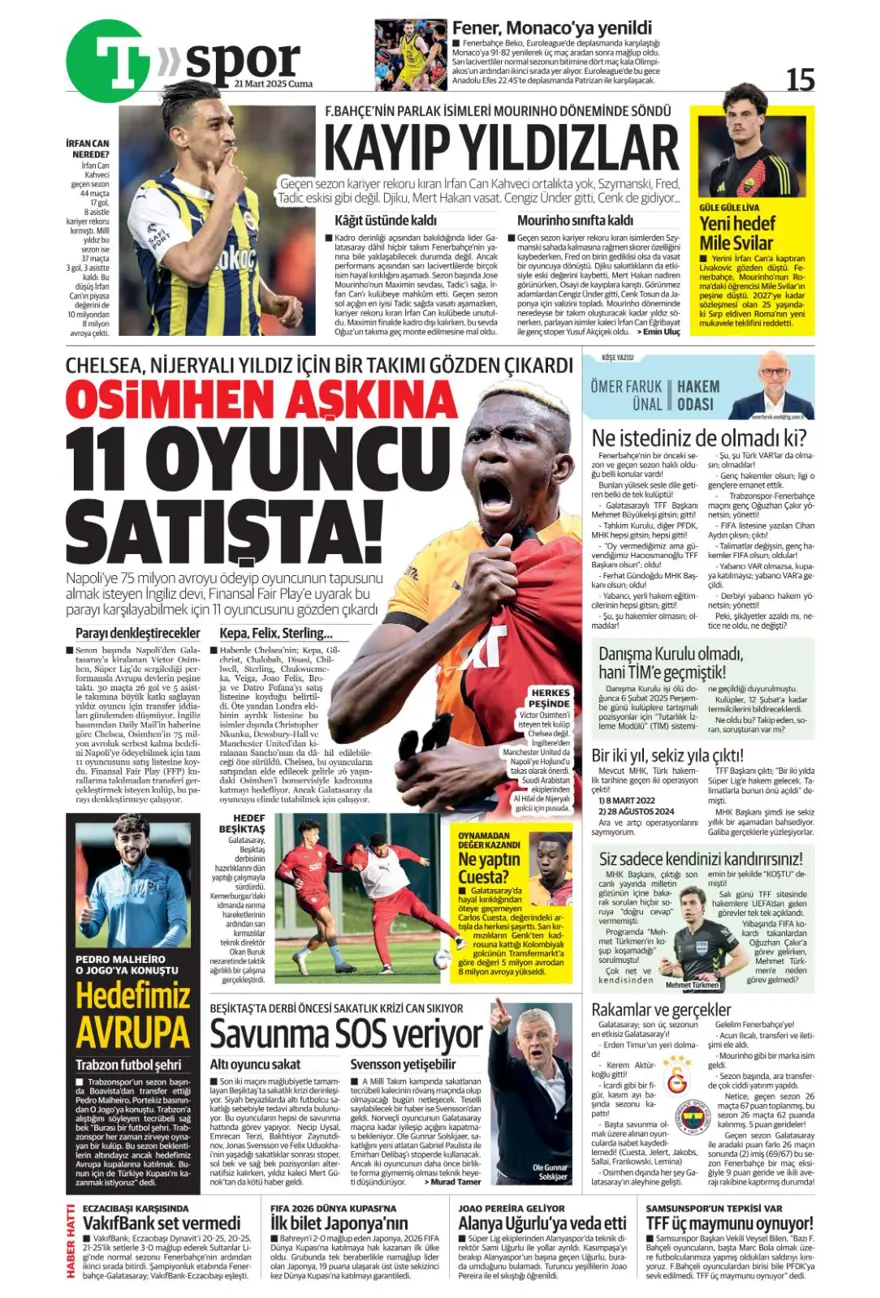 "İşte bizim çocuklar" (21 Mart 2025 spor manşetleri) 16 "İşte bizim çocuklar" (21 Mart 2025 spor manşetleri) 16