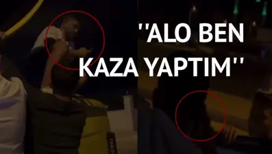 Kaza yapan taksici uyarılara rağmen cep telefonunu bırakmadı