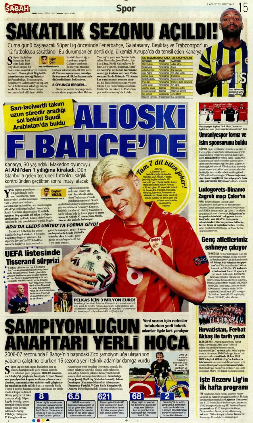 Günün spor manşetleri (2 Ağustos 2022) 4