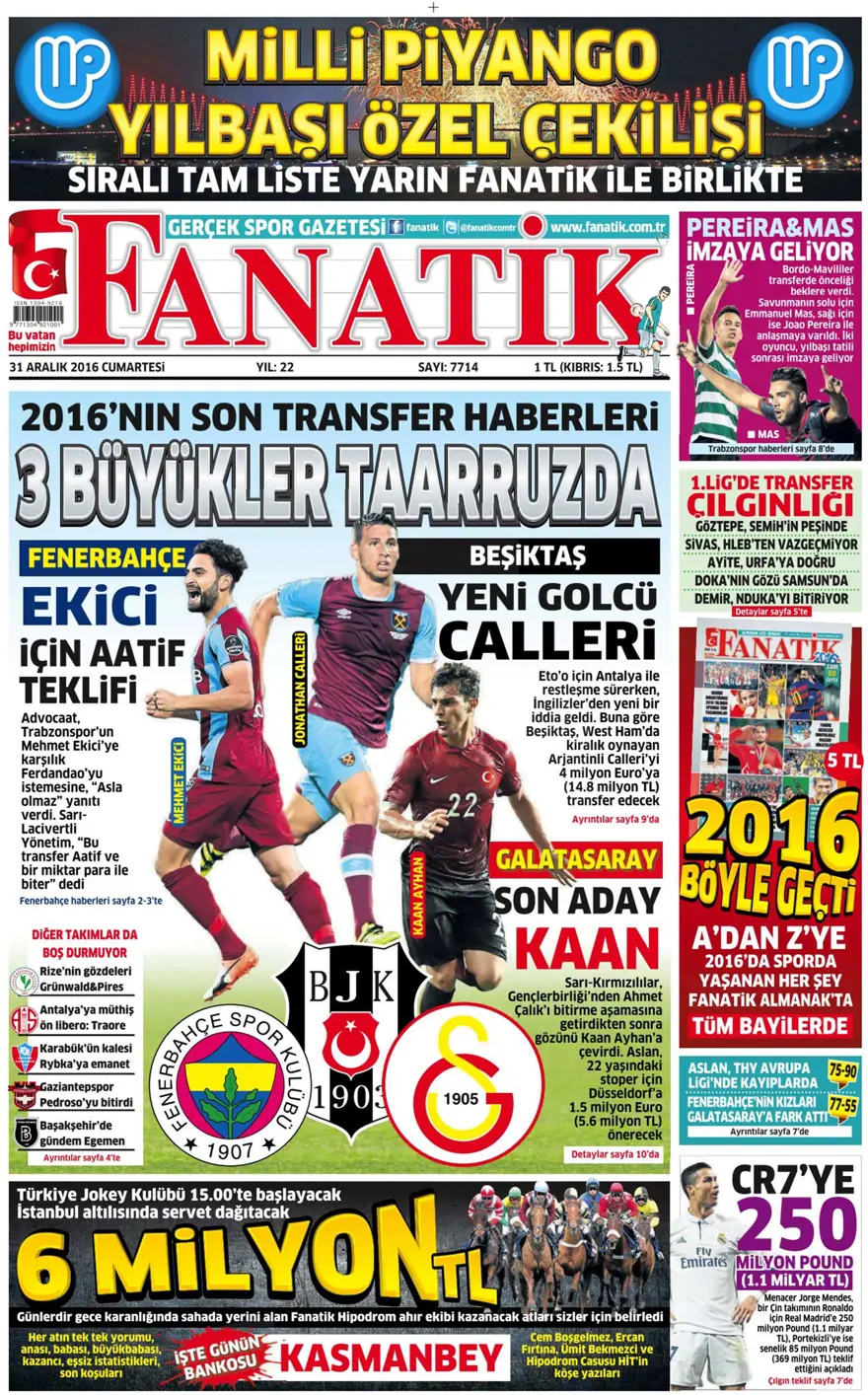 Günün gazete manşetleri - 31.12.2016 18